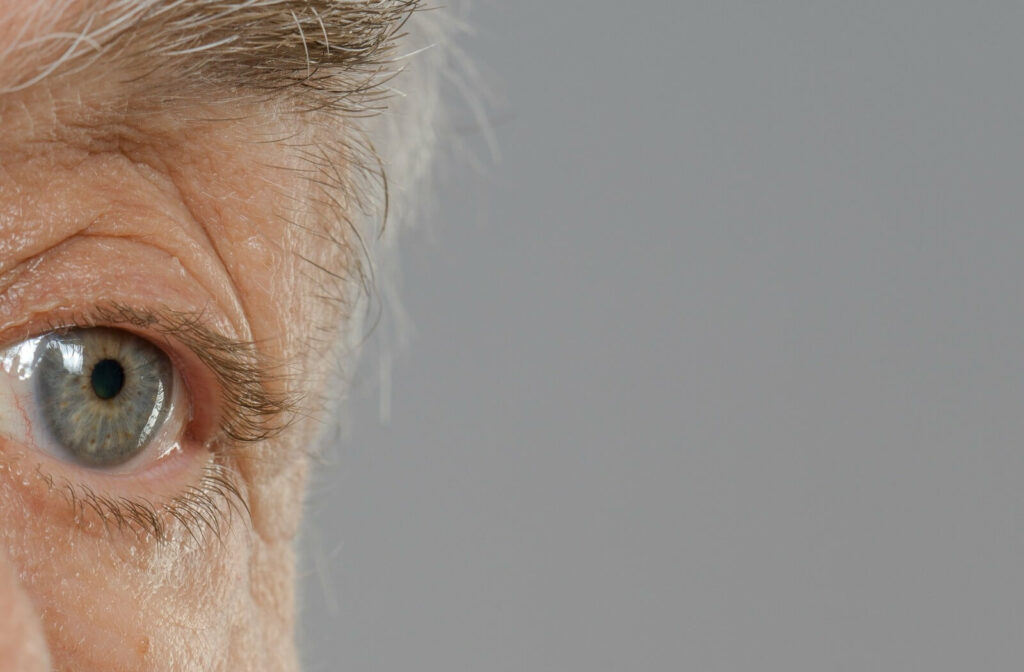 Eye close-up used to illustrate vision and Glaucoma